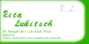 rita lukitsch business card